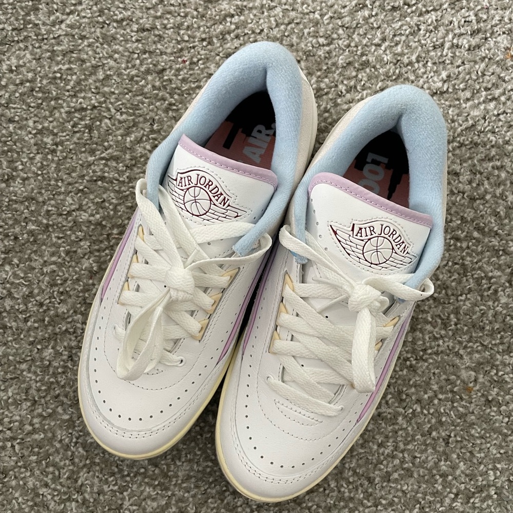 Air Jordan White and Purple Sneakers